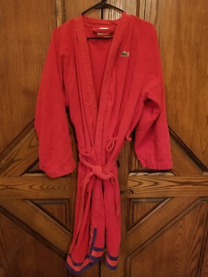 MEN’S LACOSTE EMBROIDERED LOOSE COTTON BATHROBE