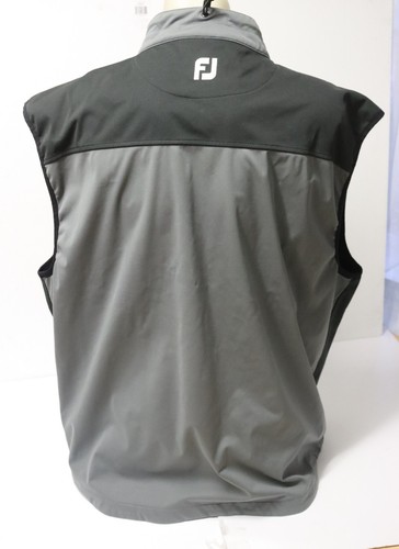 Men's FJ FootJoy Black & Grey Full Zip Golf Vest - Size XL - Picture 2 of 6