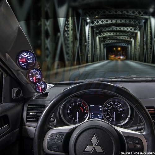 Durable Gray A-Pillar Gauge Pod for Mitsubishi Lancer Evo X - Easy Installation - Picture 3 of 4