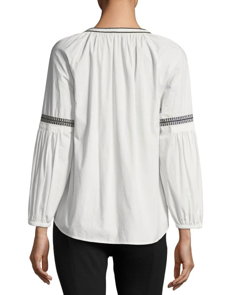 Top contadino Tory Burch Aubrey ricamato nuovo con etichette nuovo avorio 12 $298