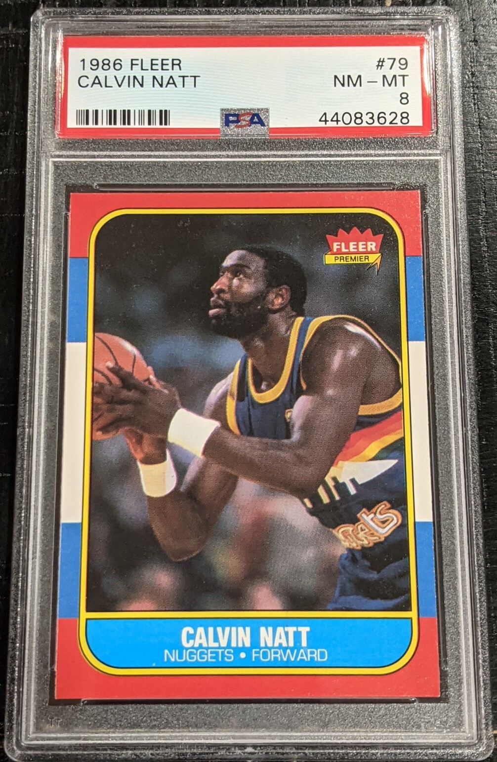 1986 Fleer Calvin Natt PSA 8 NM-MT #79 Nuggets