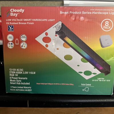 CLOUDY BAY [8 Pack] 12-15V Low Voltage 12 Inch 5W Smart Hardscape Lighting