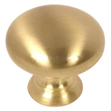Cosmas Cabinet Hardware Brushed Brass Round Cabinet Knob #4950BB