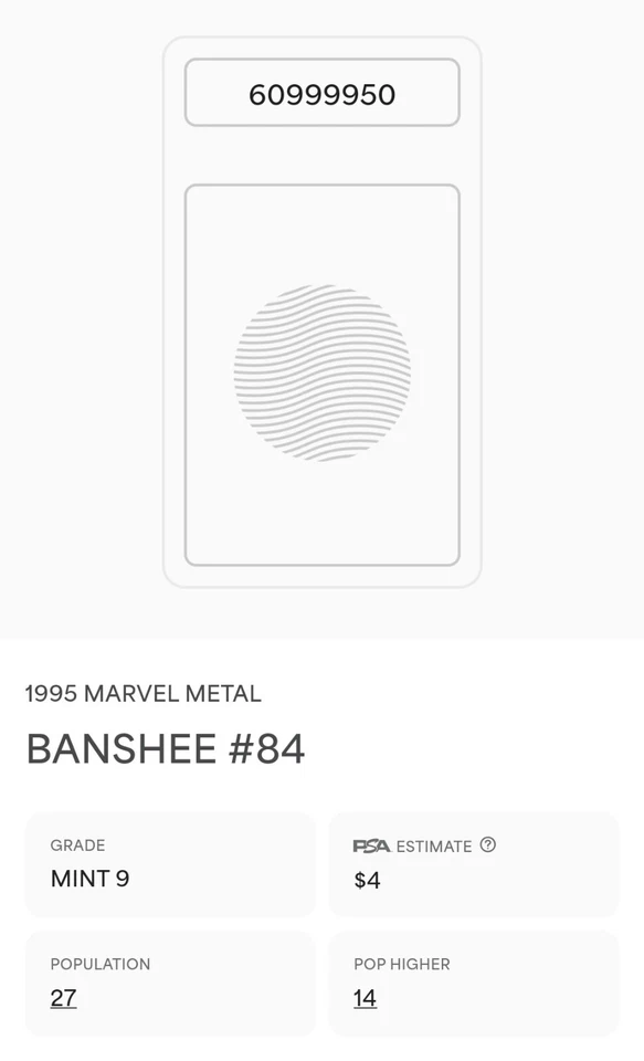 1995 Fleer Ultra Marvel Metal - Banshee X-MEN MUTANTS PSA 9.0 - Image 3 of 3