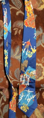 Vtg Spanish Circus Theme Tie Necktie Metropolis Italian Silk X Festival Mundial