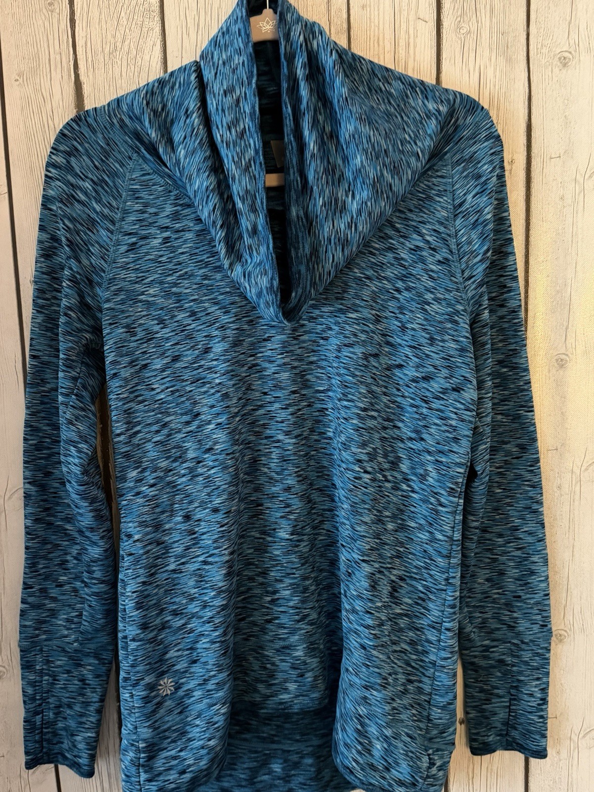 Athleta Tranquility Spaced Dye Pullover Cowl Neck… - image 1