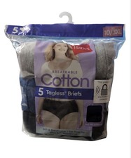 Hanes 5-Pack Cool Comfort Cotton Brief Panties 10, 3XL Assorted Colors