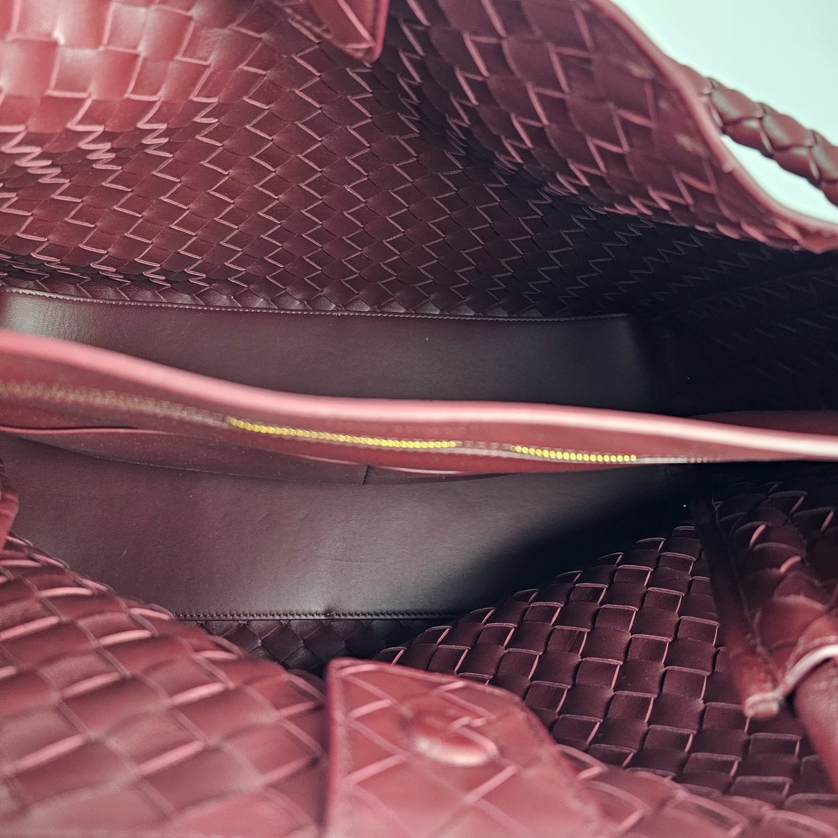 BOTTEGA VENETA Andiamo Large $8900 Barolo Red Leather Top Handle