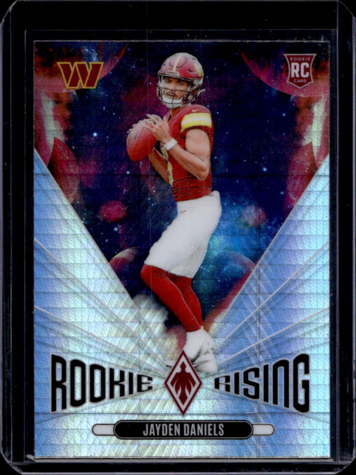 2024 Panini Phoenix Jayden Daniels Rookie Rising RC Hyper #RR-JDS Commanders