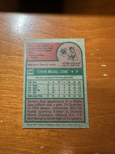 Chicago Cubs Steve Stone Topps #388 Baseball quasi nuovo - Foto 2 di 2