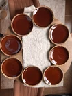 Vintage Hull Pottery Brown Drip 10" Plate Set Of 8, Some Scratches