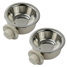 2Pcs Pets Lightweight Stainless Steel Bowl,Removable Stainless Steel Pet Hang