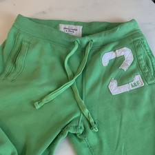 Y2K Abercrombie sweatpants sporty lounge joggers Vintage 2000s vibrant green M