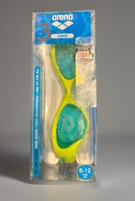 Arena Junior Swimming Goggles Blue Tinted Lens Lime/Blue NEW