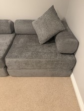 DURASPACE Folding Convertible Sofa Bed Boneless Foam Sectional (Chenille Grey)