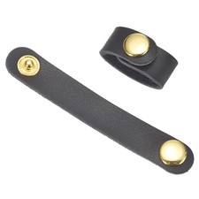 2 Pcs Leather Handbag Strap Shortener Top Handle Keeper for Handbag Black