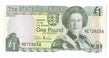 Jersey, 1 pound, ND (1993), P-20, QEII, UNC