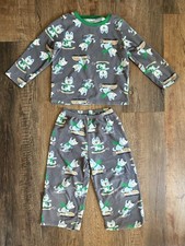 Carter's Toddler Boy 2-Piece Cute Critter Cozy Fleece Long Sleeve PJ Set Gray 4T