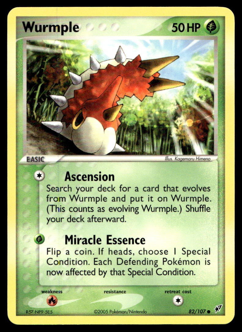 EX-NM Deoxys Wurmple Common 82/107 2005 Pokemon TCG