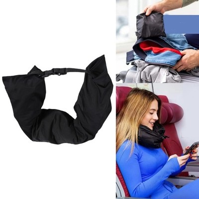 Travel Neck Pillow with Zippered Pocket Clothes Towel Organized for Easy Packing