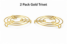 2 Pack Gold Finish Trivets 20cm Heat Resistant Worktop Pot Pan Stand Protector