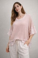 Lagenlook Loose Linen Textured Two Piece Top Size 12-18