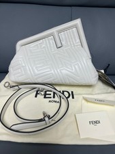 Fendi Marc Jacobs First Midi White Quilted Lambskin Bag Crossbody Shoulder