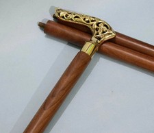 Antique Brass Walking Stick Cane Victorian Handle Vintage Collectibles Gift Item