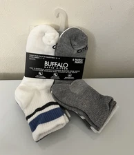 NEW 6 PAIR MENS BUFFALO BY DAVID BITTON HYBIRD EXTENDED QUARTER CREW SOCKS