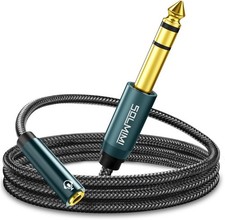 1/4 to 1/8 Headphone Adapter, 4 Feet 6.35mm Male 3.5mm 4 Feet, Jade Green