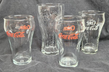 Juego de 4 vasos de Coca-Cola vintage contorno grabado e impreso Coca-Cola