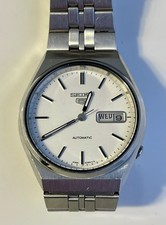 Seiko 5 Automatic Watch 6309-8920 17j Day-date Silver Dial Runs Great