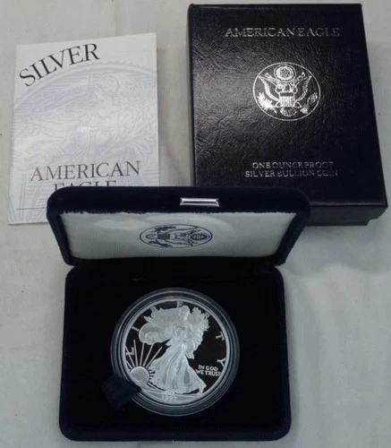 1997-P Proof American Silver Eagle Dollar $1 Box & COA US Mint Bullion OGP