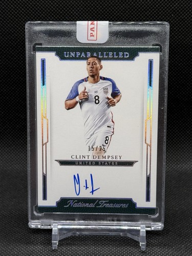 Clint Dempsey 2018 National Treasures Unparalleled USA #U-CD On Card Auto /25