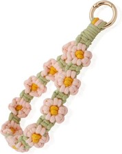 Macrame Wristlet Keychains Womens Wrist Lanyard for Keys, Boho Keyring Bracelet