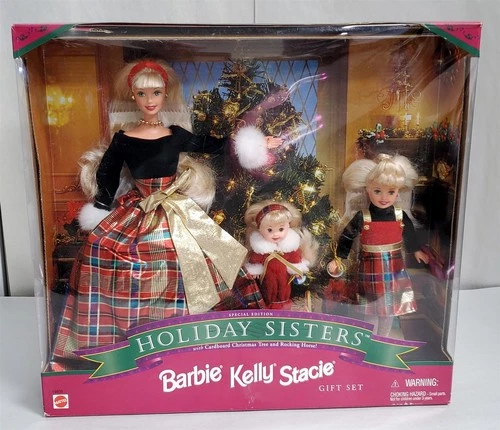 D-110 VINTAGE 1998 MATTEL HOLIDAY SISTERS SPECIAL EDITION BARBIE GIFT SET-MIB!