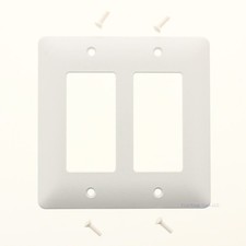 TayMac 5500W White 2-Gang Decorator Cover Unbreakable Nylon Wallplate