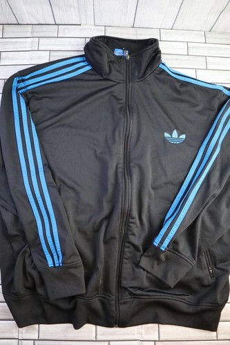 Adidas schwarz blau 3 Streifen Trainingsanzug Trefoil Herren 2XL Jacke Hose Firebird Y2K - Bild 2 von 15