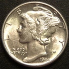 1944 Mercury Dime - Uncirculated Coin