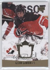 2015 Upper Deck Team Canada Juniors Jersey Gold 12/15 Glenn Gawdin #133 0c3