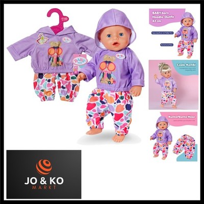 Hoodie-Outfit mit Hose & Oberteil - Hochwertiges Puppenzubehör - Kleidung gee...