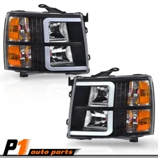 Fit For 2007-2013 Chevy Silverado 1500 2500 HD Headlights LED DRL Tube