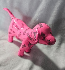 Vintage Victoria's Secret Pink Dog Plush Stuffed Toy Faux Leather 7" Collectible