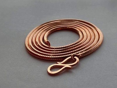 100% Copper Snake Chain Oxidized Necklace Unisex Men Women Jewelry Gift Her Him