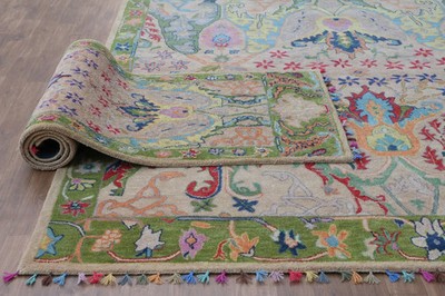 Traditional Hand Tufted wool area rug Color Pink Style Woolen Handmade Carpet6x9