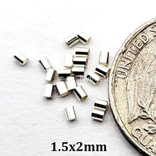 925 Real Sterling Silver Tube Crimp Beads –1.5x2mm 20pcs| Jewelry Findings