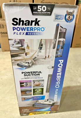 #ad NEW Shark powerpro Flex reveal Cordless MultiFlex Stick Vacuum IZ340H White $239.99