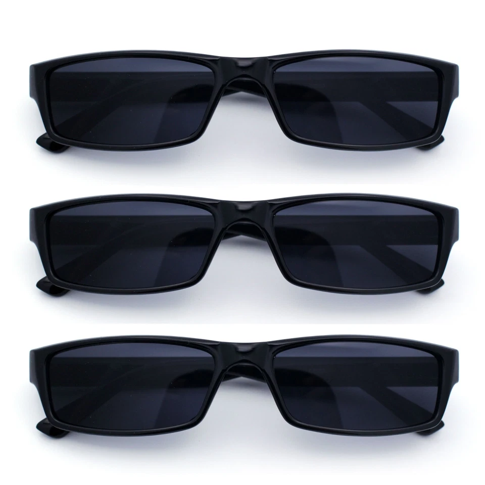 Очки солнцезащитные мужские хиппи сутенер цветные линзы узкие прямоугольные черная оправа - Изображение 4 из 4