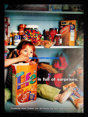 Life Honey Graham Cereal Quaker Oats 2004 Trade Print Magazine Ad Poster ADVERT