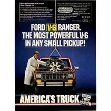 Ford V6 Ranger Magazine Print Ad Americas Truck Tough Pickup Original 1983 80s